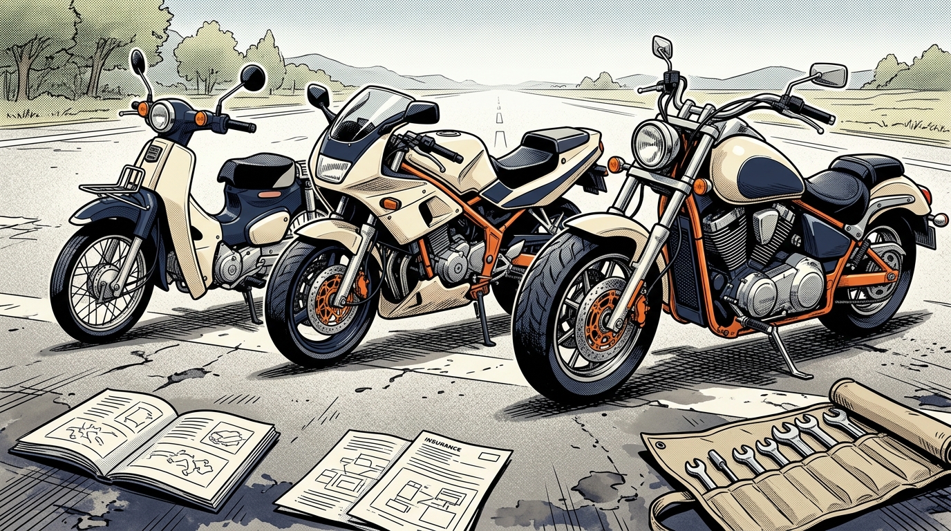 バイクの維持費を排気量別に比較｜125cc・250cc・大型の年間コスト一覧 - 任意保険の排気量別比較