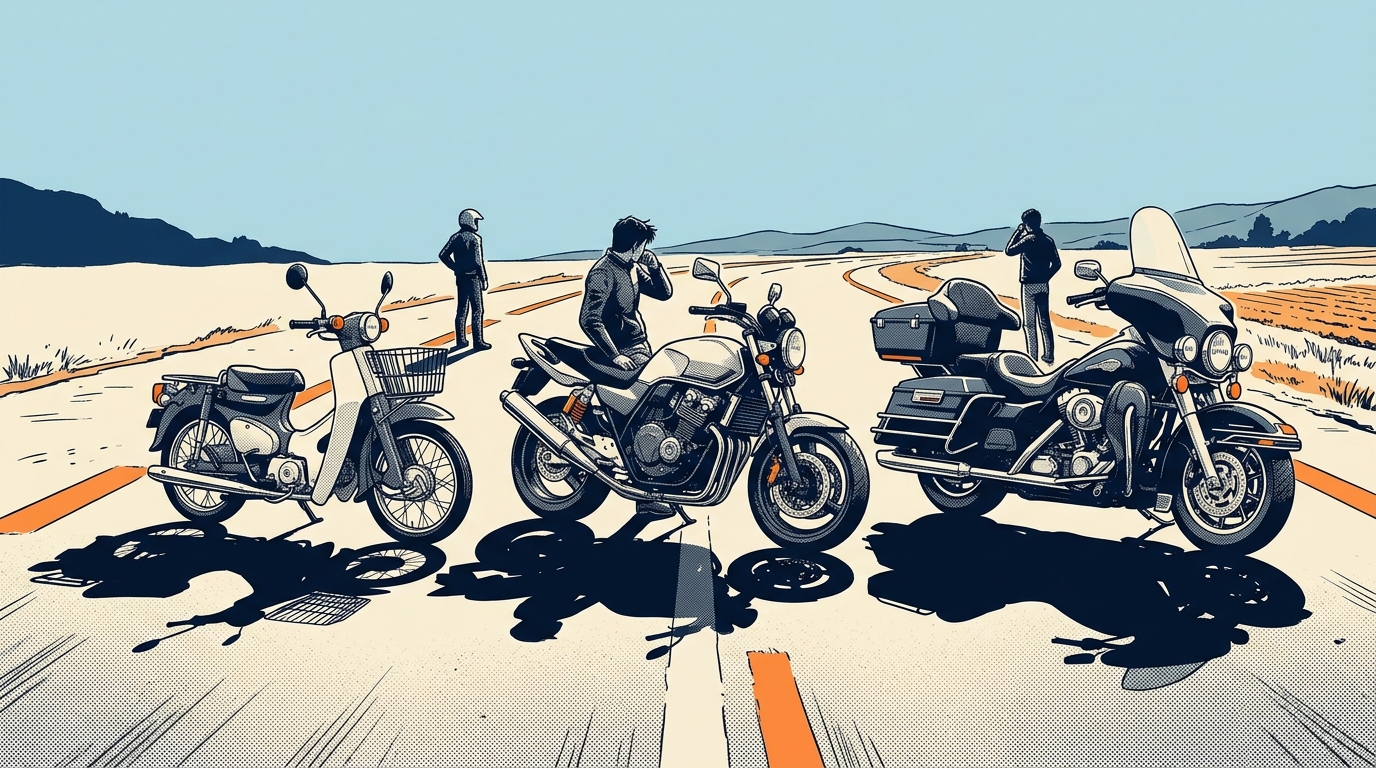 バイク免許の費用を種類別に比較【2026年版】｜原付・中型・大型の教習所・合宿・一発試験の総額一覧 - 大型二輪免許の費用