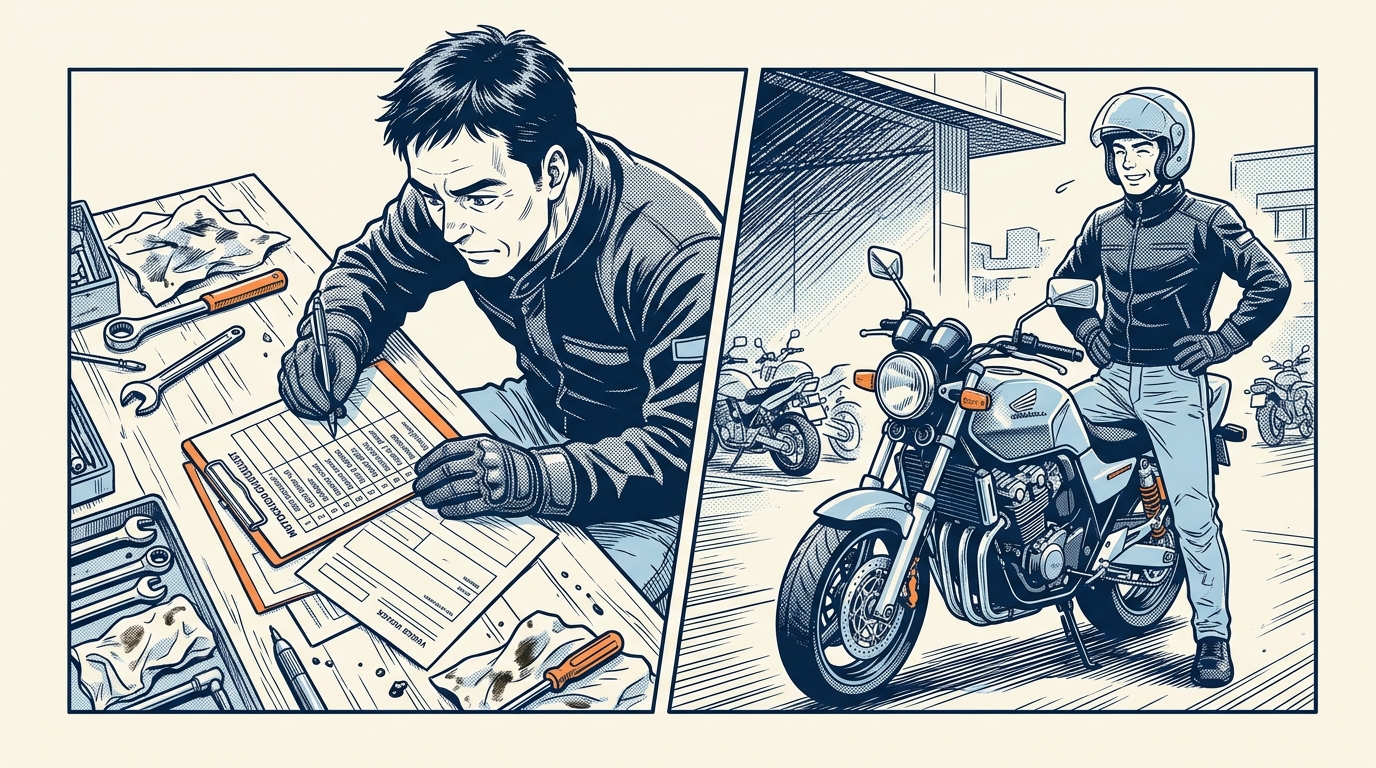 バイクユーザー車検のメリット・デメリット【2026年版】｜費用差・失敗リスク・初心者が知るべき注意点 - ユーザー車検が向いている人・向いていない人