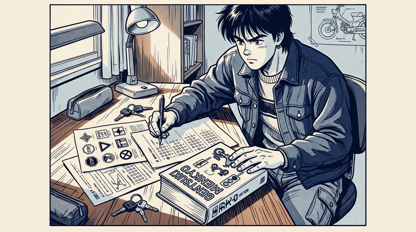原付免許の取り方完全ガイド【2026年版】｜試験対策・費用・当日の流れを徹底解説 - 学科試験の内容と対策