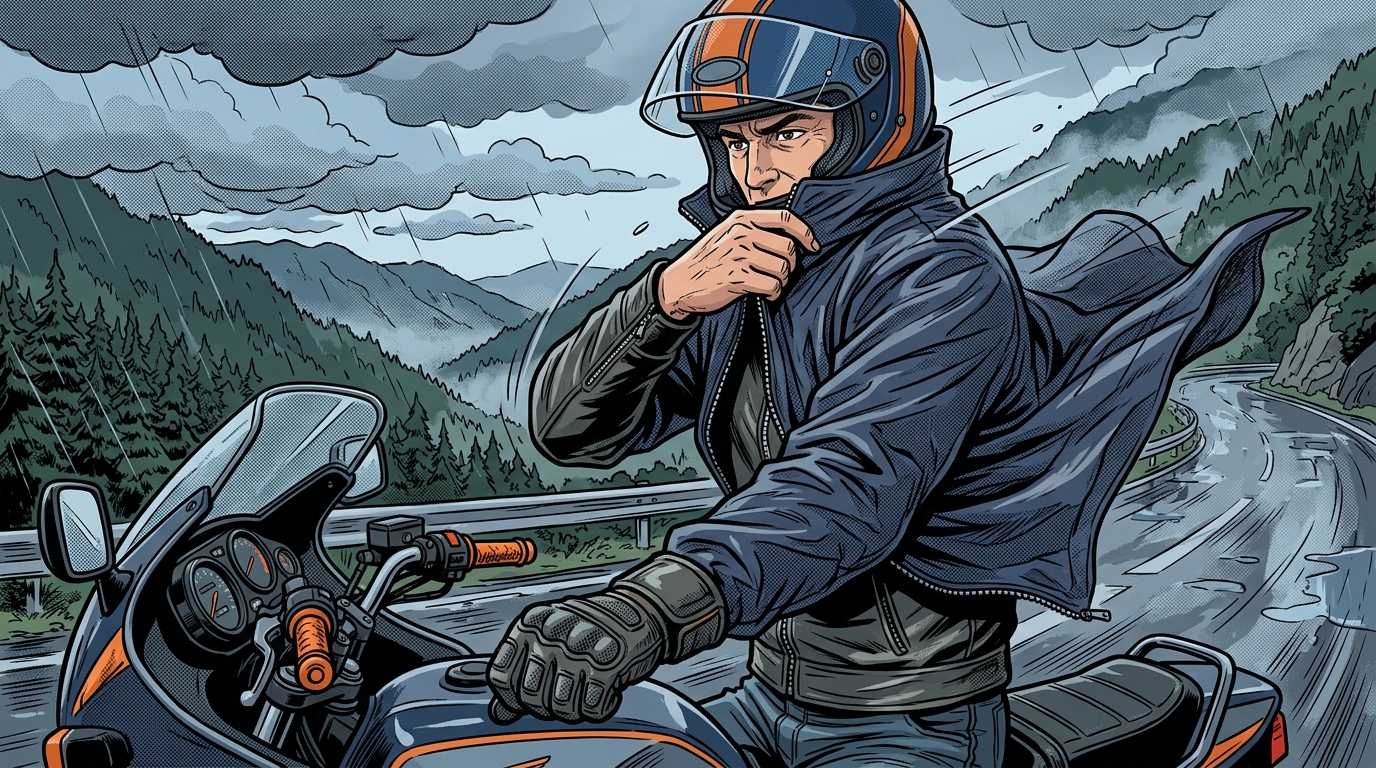 モンベルのバイクレインウェアをツーリングで使ってみた - 着脱・収納性｜ツーリングでの実用面を評価