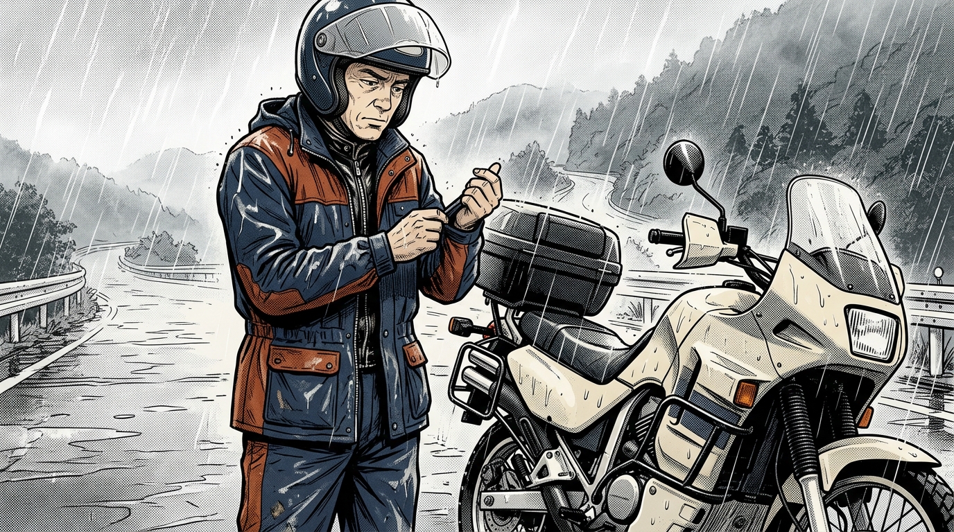 ワークマンの雨具はバイクツーリングで使えるか？防水性を検証 - 実走で見えるワークマン雨具の弱点