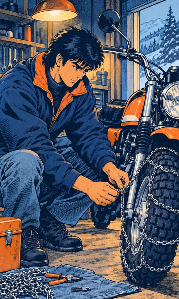 原付のスタッドレスタイヤはある？【2026年】冬の雪道・凍結路の考え方と代替策