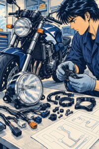 GSR400丸目カスタムの確認ガイド【2026年】｜灯火・配線・部品適合と依頼前の準備