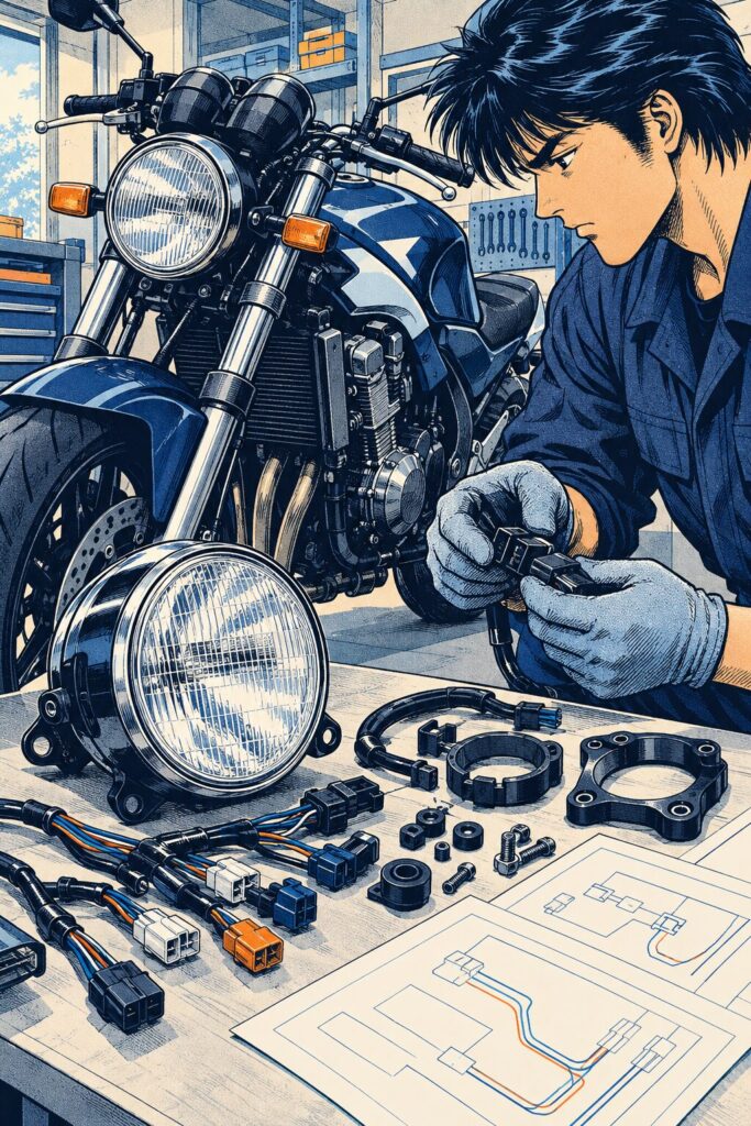 GSR400丸目カスタムの確認ガイド【2026年】｜灯火・配線・部品適合と依頼前の準備