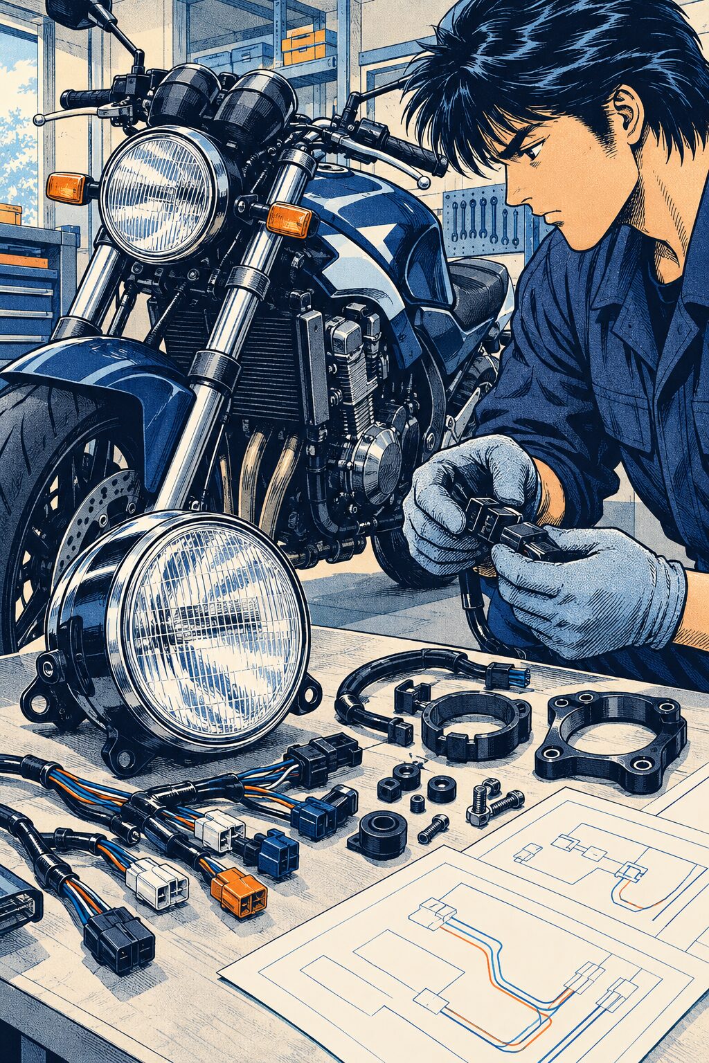 GSR400丸目カスタムの確認ガイド【2026年】｜灯火・配線・部品適合と依頼前の準備