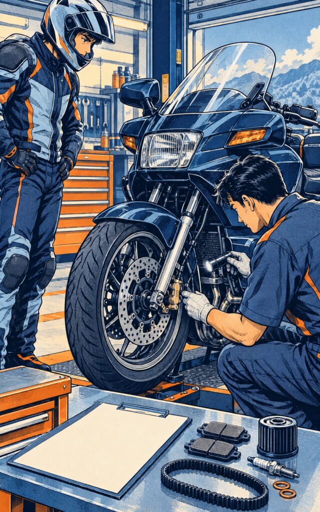 バイクの12ヶ月点検費用【2026年】見積もりの内訳・追加整備・車検との違い