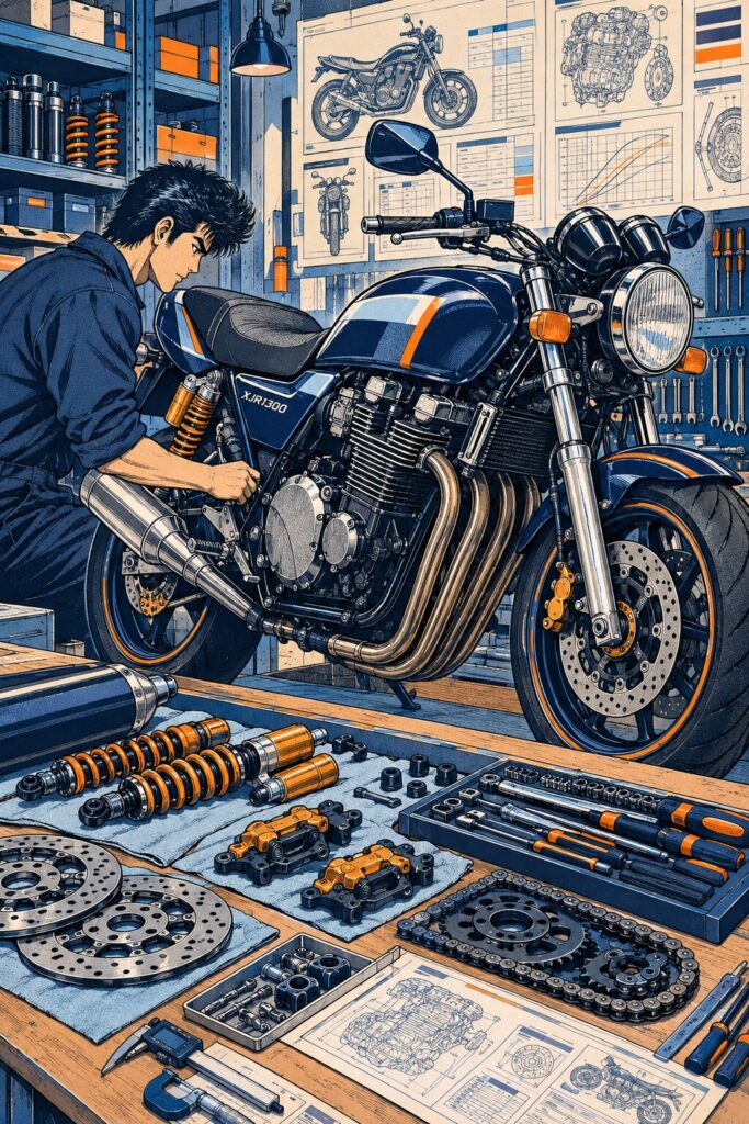 XJR1300カスタムの進め方【2026年】｜定番メニュー・部品適合・車検の確認点